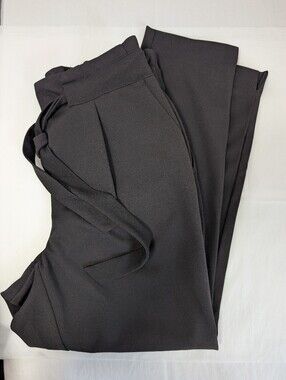 Women's Tie-Waist Paperbag Trousers Black